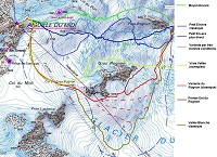 Itinéraires de la descente à skis de la Vallée Blanche